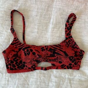 Red snake bikini top